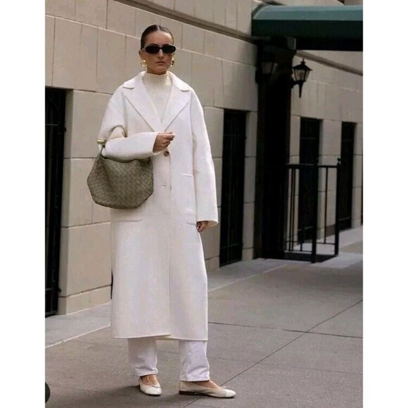Banana Republic Wool AMINA DOUBLE-FACED TOP COAT size S IVORY  NWT - Picture 1 of 5
